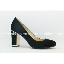 Sexy Metal Heel Lady Leather Office Shoes with Simple Design